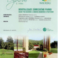 Ocenění za revitalizaci zámeckého parku (partery)